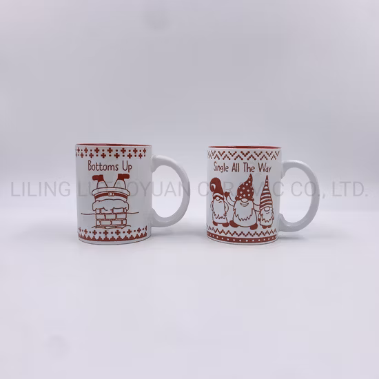 Caneca de Natal de Papai Noel em cerâmica pintada à mão Xícara de café e chá
