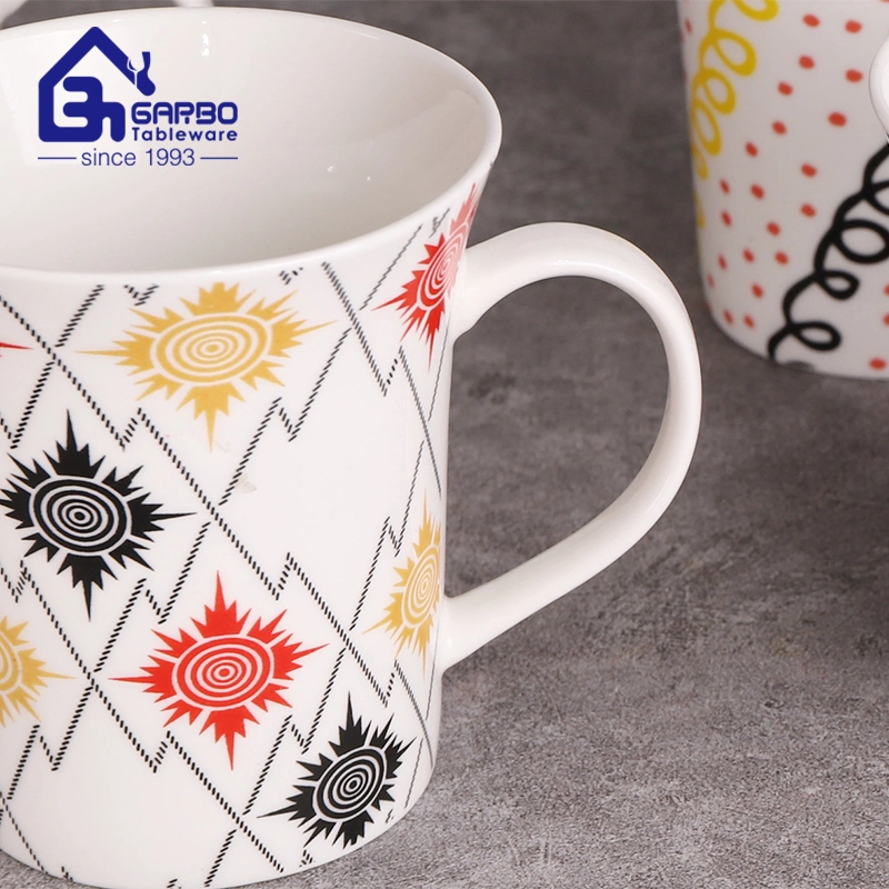 Factory Wholesale Porcelain Mugs Coffee Tea Water Milk Drink Mugs with Handles Creative Design Ceramic Mugs OEM Printing Ceramic Coffee Mugs