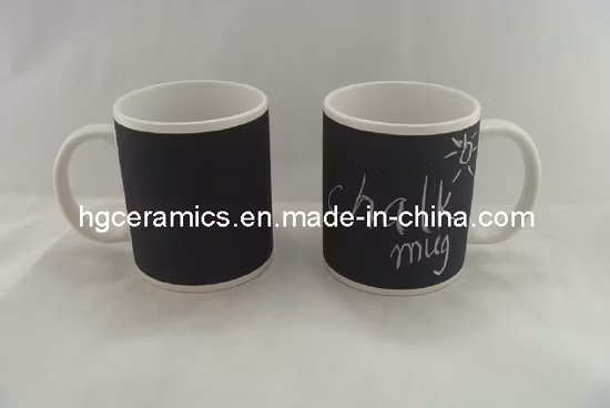 Caneca de cerâmica de placa de giz de papel decalque 11 onças