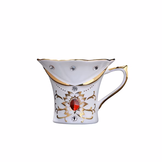 Caneca de café de cerâmica Tinta para as mãos Gato Biscuit Caneca de bolso Porcelana Copo de suco